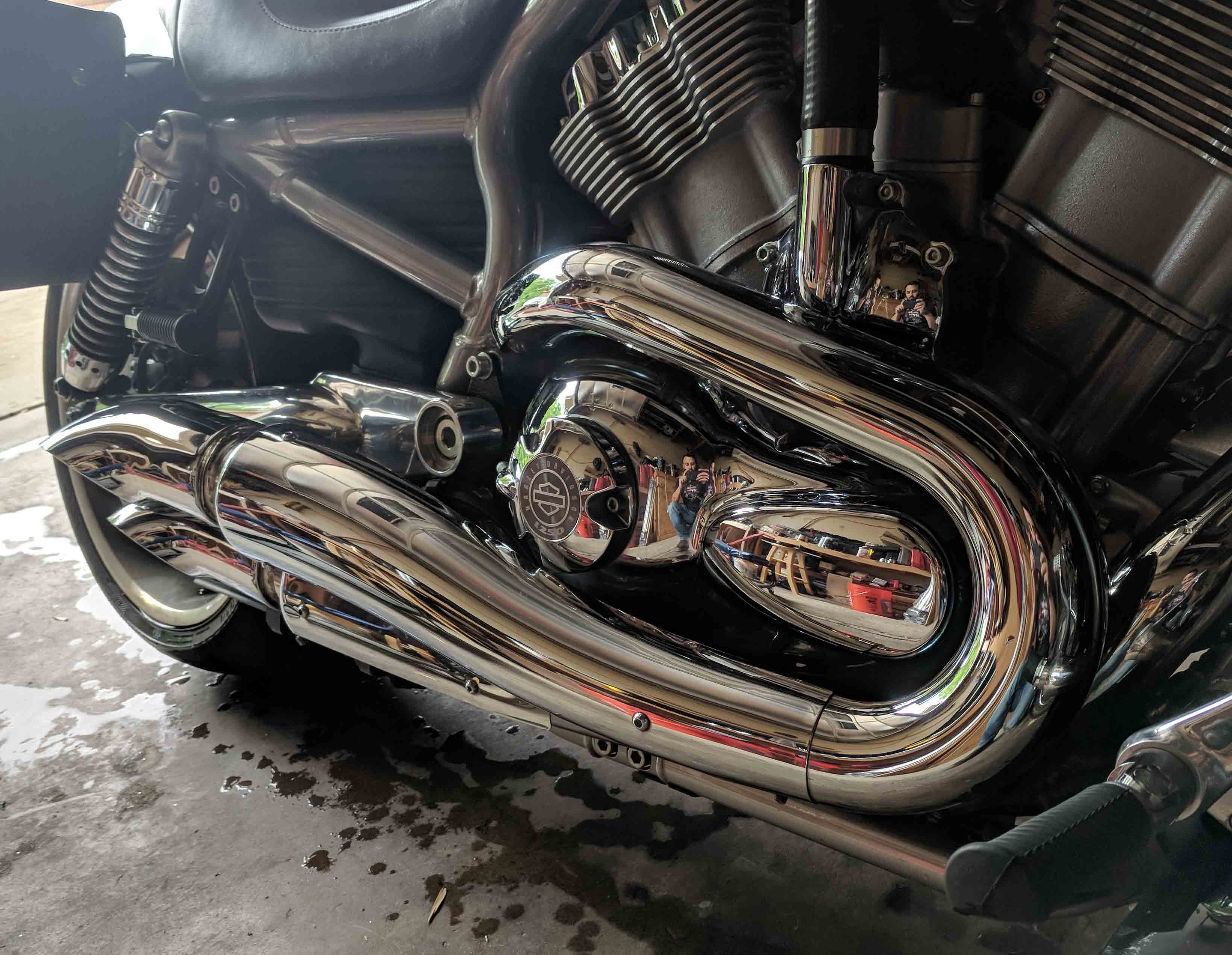 VRSC StreetFighter Chrome Short Pipes ForceWinder Motorcycle Intakes