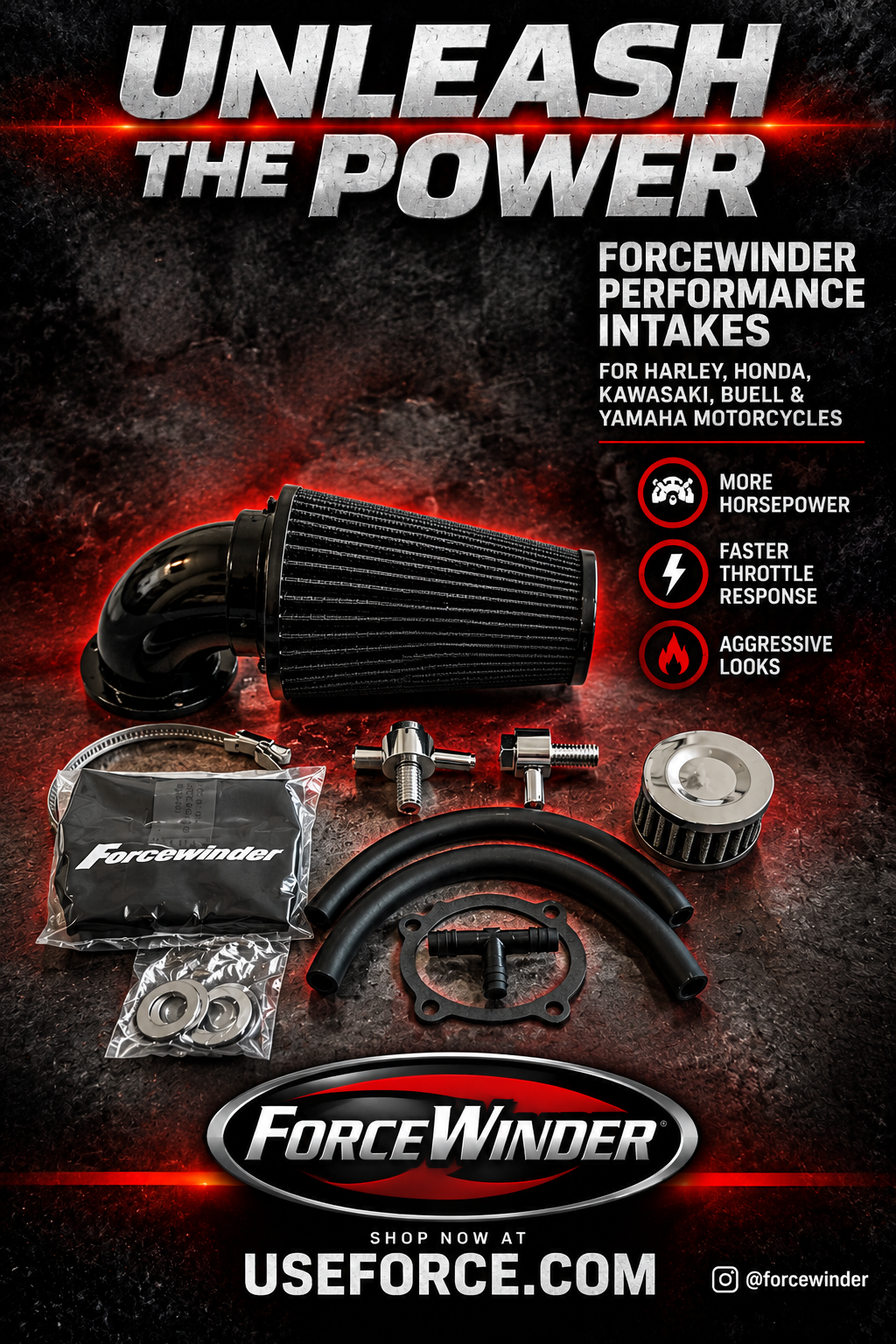 ForceWinder Buell and Sportster XR Pro - No Tubing