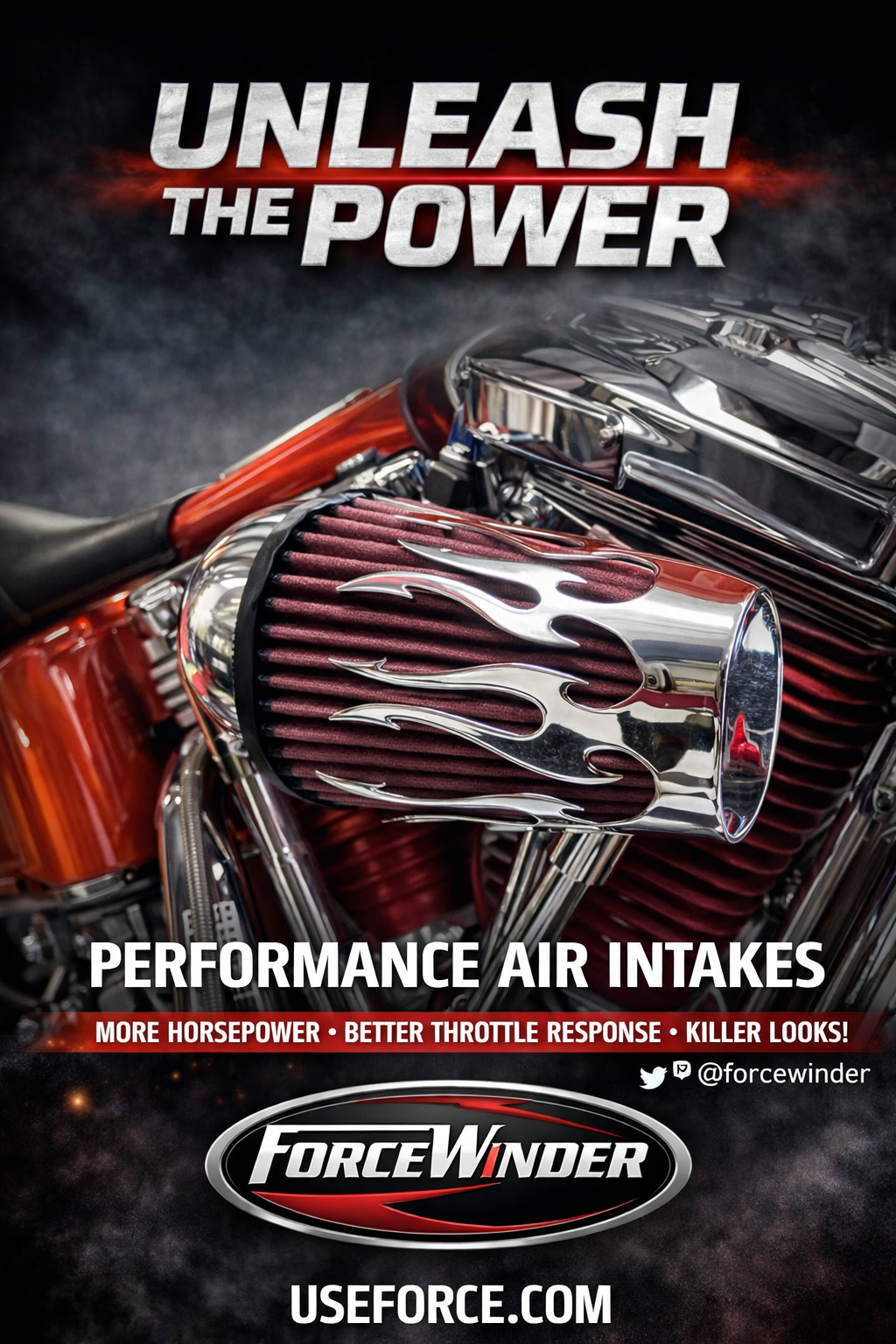 Harley Davidson Dominator air cleaner by ForceWinder Performance Intakes