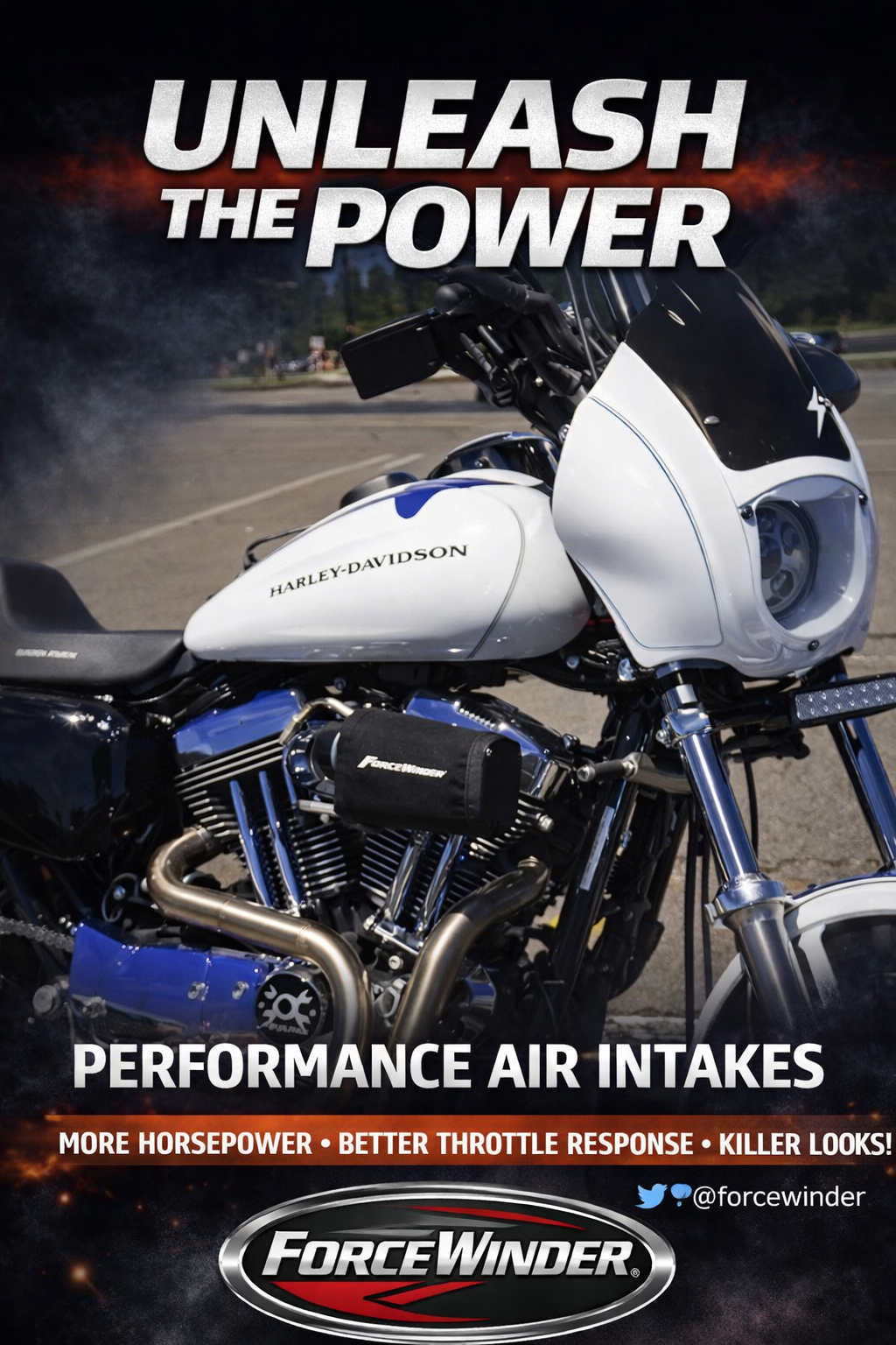 Harley Davidson Sportster Motorcycle air cleaner by ForceWinder Performance Intakes