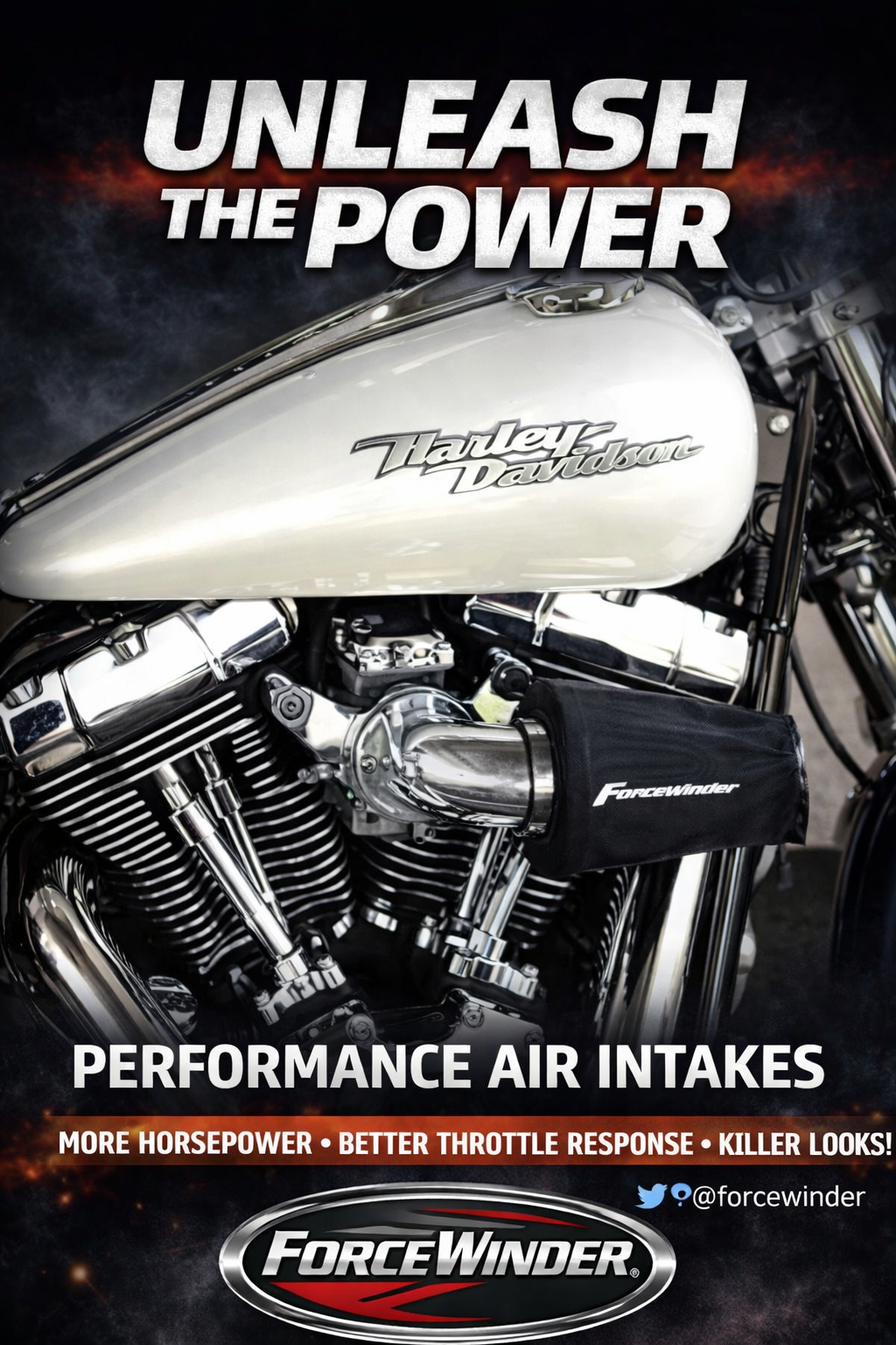 Harley Davidson Twin Cam Dominator air cleaner by ForceWinder Performance Intakes
