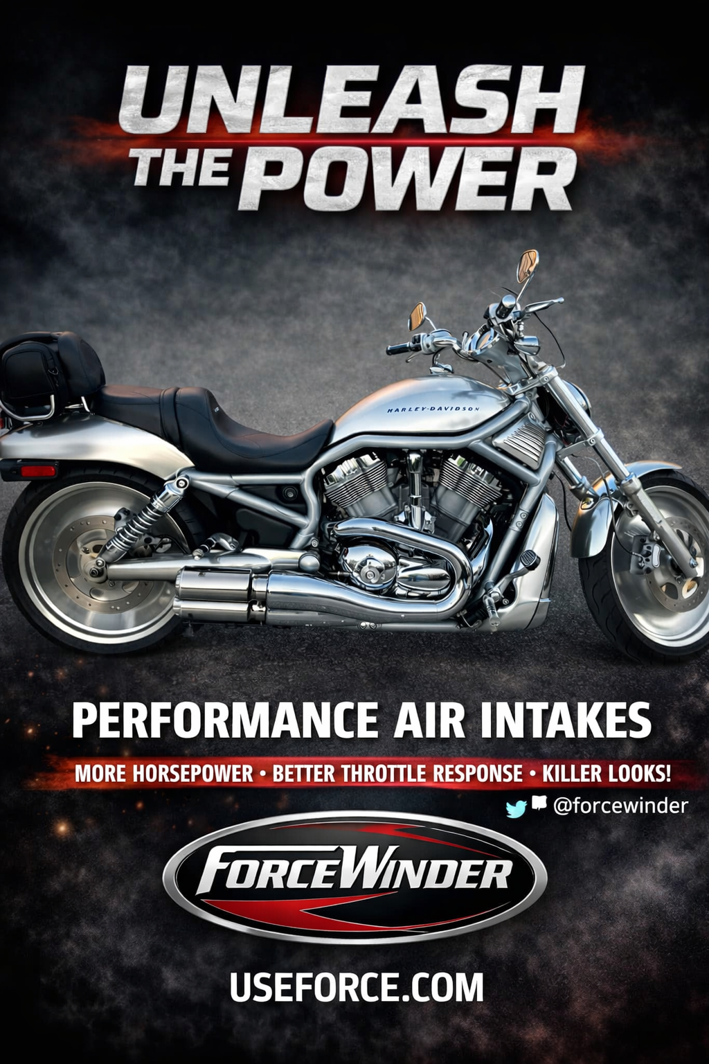 Harley Davidson VRod VRSC Exhaust Tips and Exhaust System by ForceWinder Performance