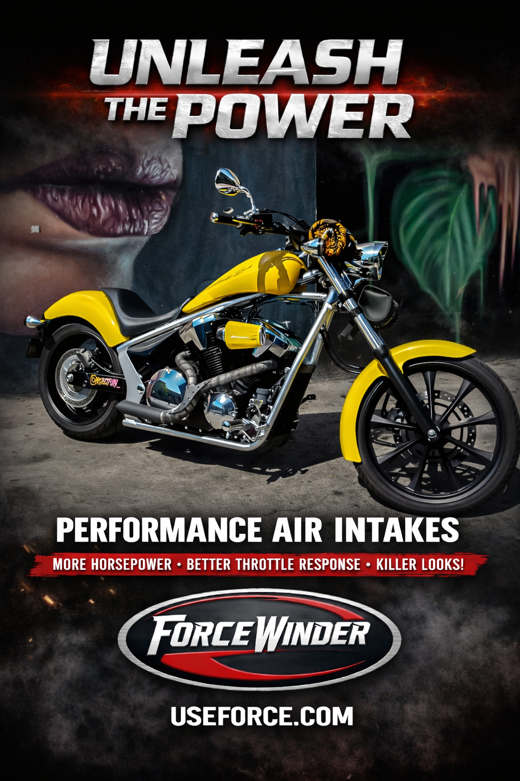 Honda Fury Gloss Black Air Cleaner System by ForceWinder Performance Intakes