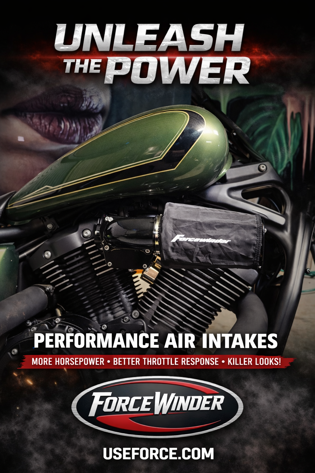 Yamaha Stryker air cleaner by ForceWinder Performance Intakes