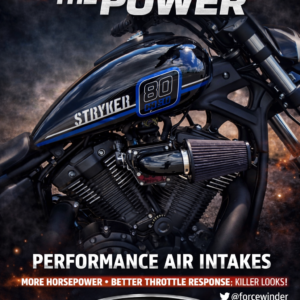 Yamaha Stryker air cleaner in Gloss Black by ForceWinder performance