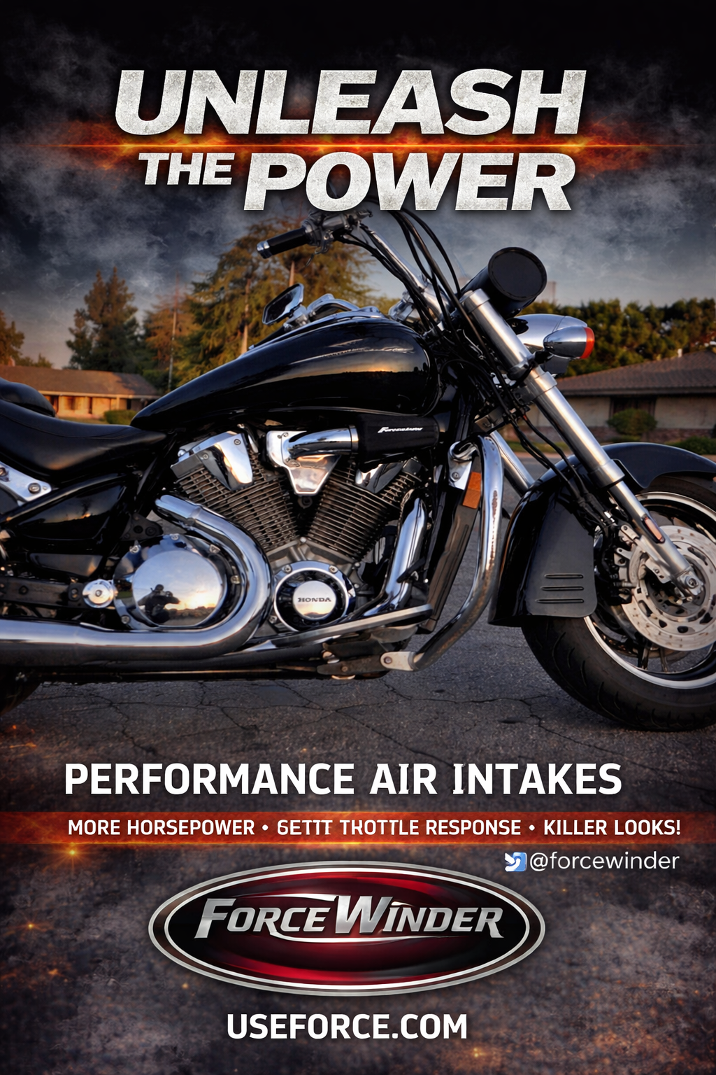 Honda-VTX-1800 Black -air-cleaner-by-ForceWinder-Performance-Intakes