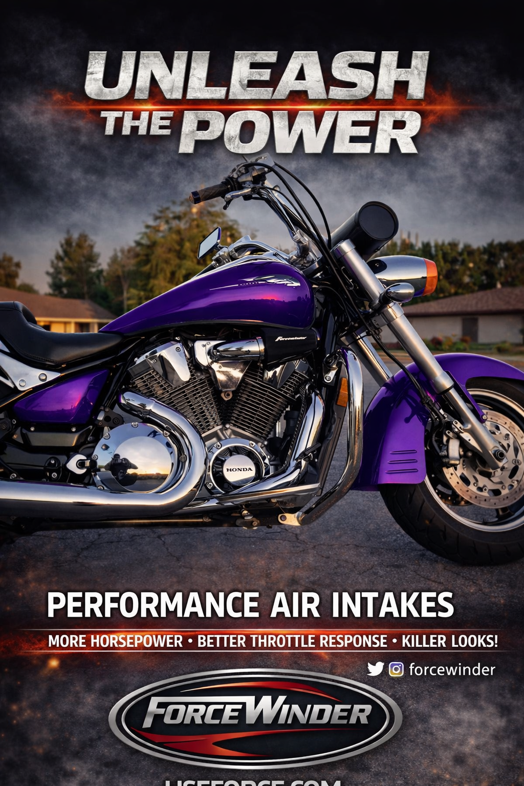 Honda-VTX-1800 Purple -air-cleaner-by-ForceWinder-Performance-Intakes