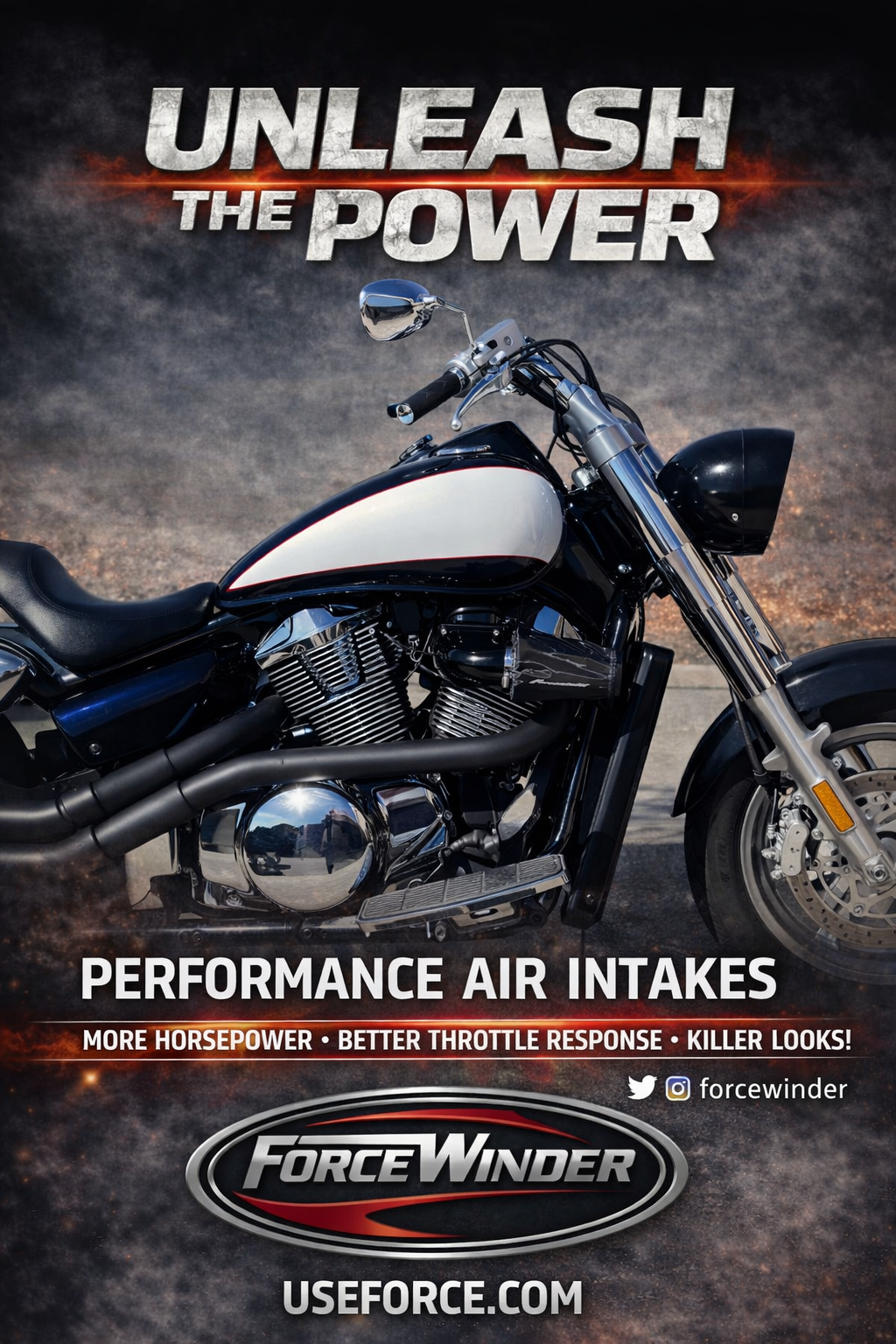 Suzuki M109 dual color air cleaner by ForceWinder Performance Intakes