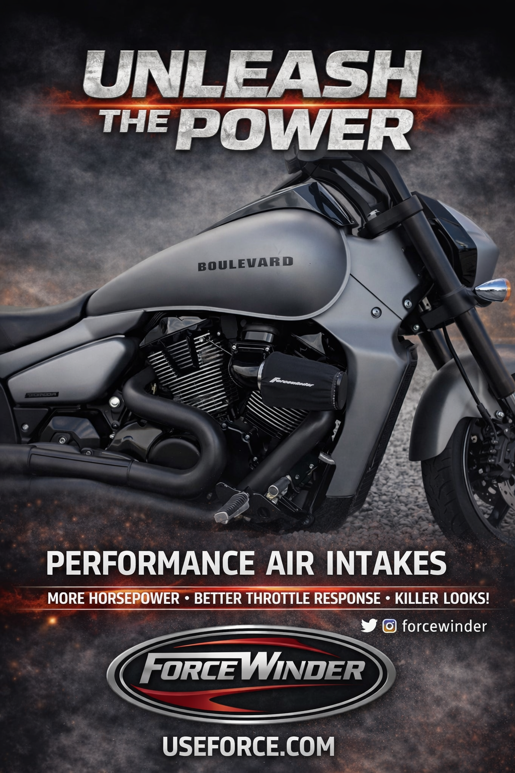 Suzuki M109R GB air cleaner by ForceWinder Performance Intakes