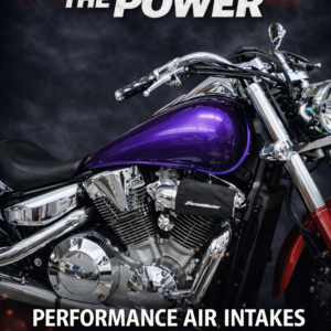 VTX 1300 Purple with Polished Intake by ForceWinder Performance Intakes
