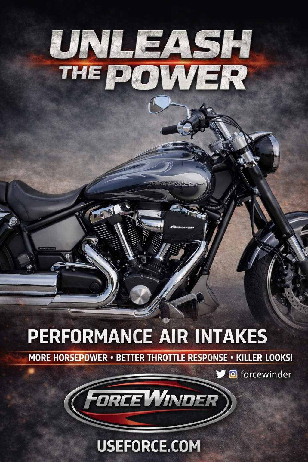 Yamaha RS Warior Polished air cleaner by ForceWinder Performance Intakes