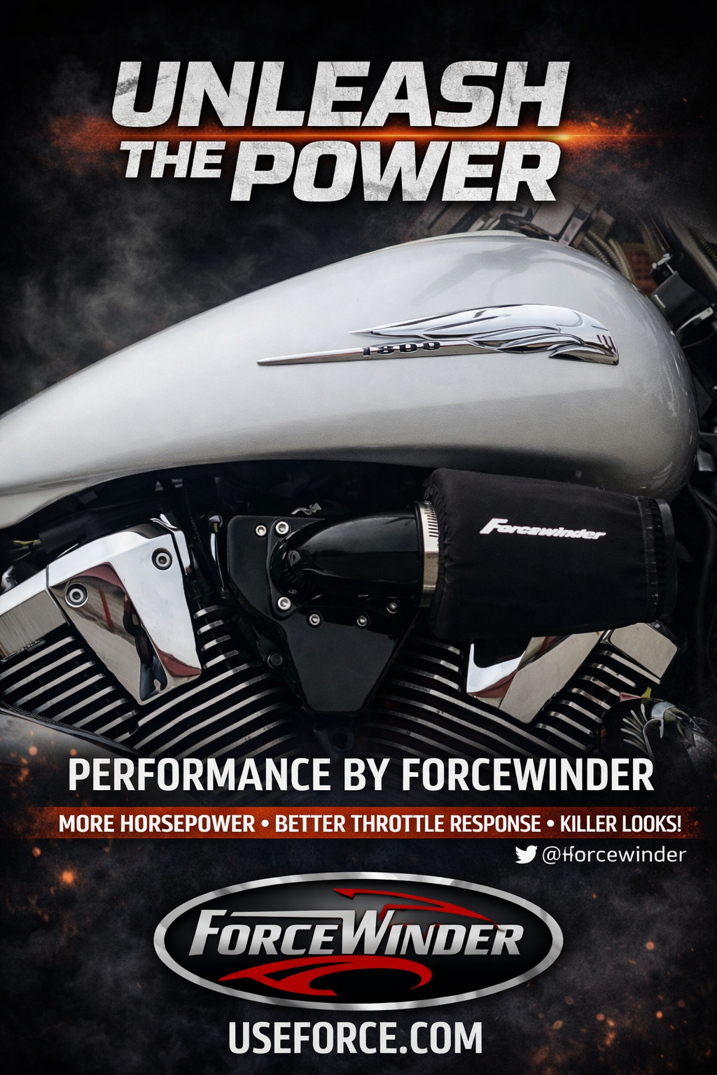 Honda VTX 1800 air cleaner by ForceWinder Performance Intakes