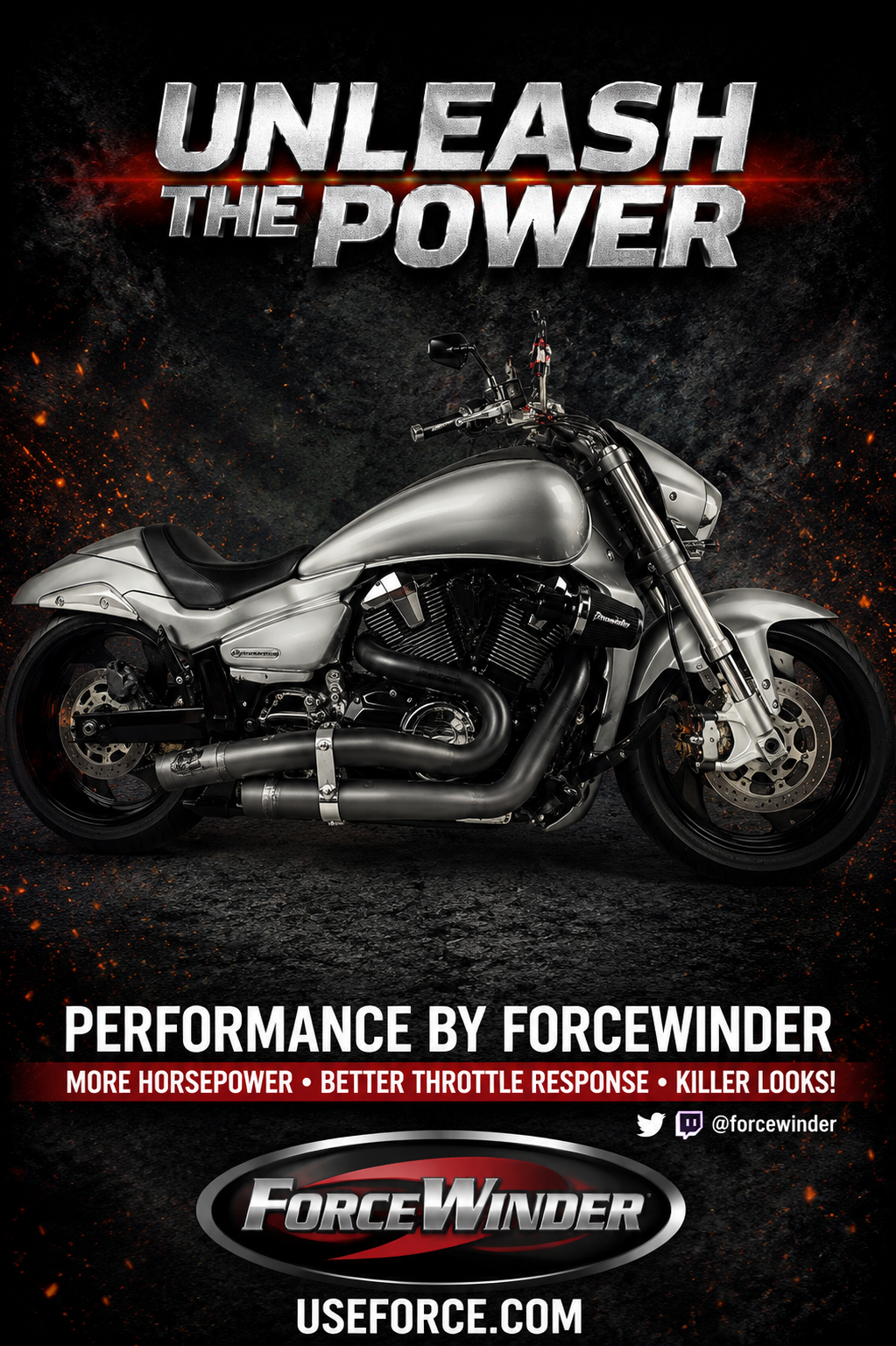 Suzuki M109 dual air cleaner system by ForceWinder Performance - Silver II
