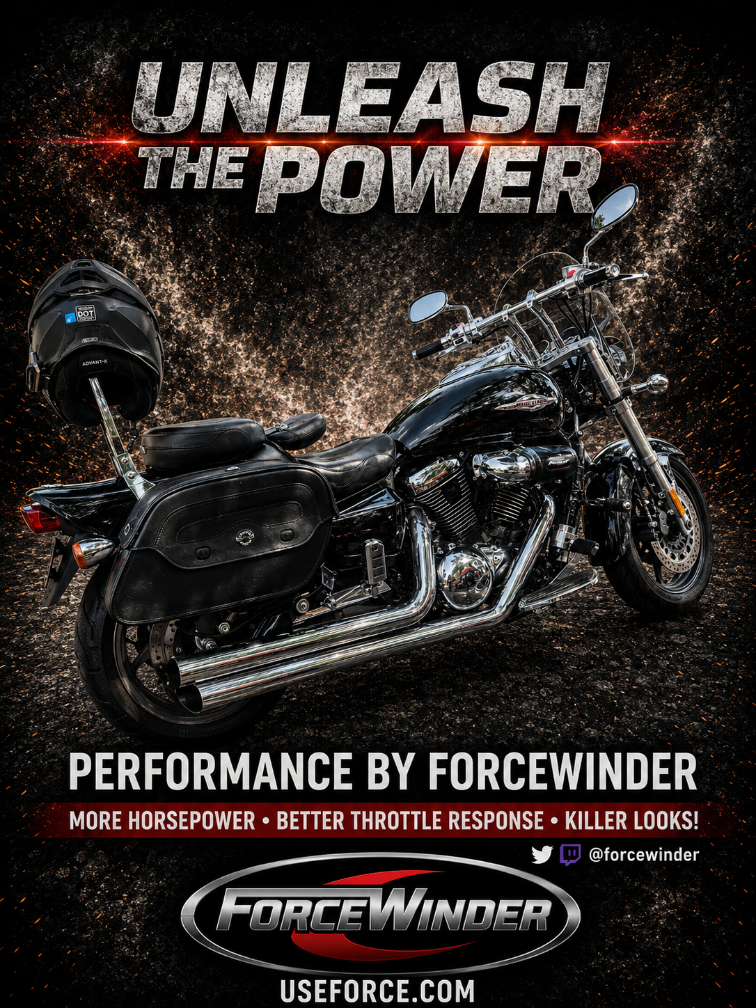 Suzuki Maurader with ForceWinder Intake Chrome