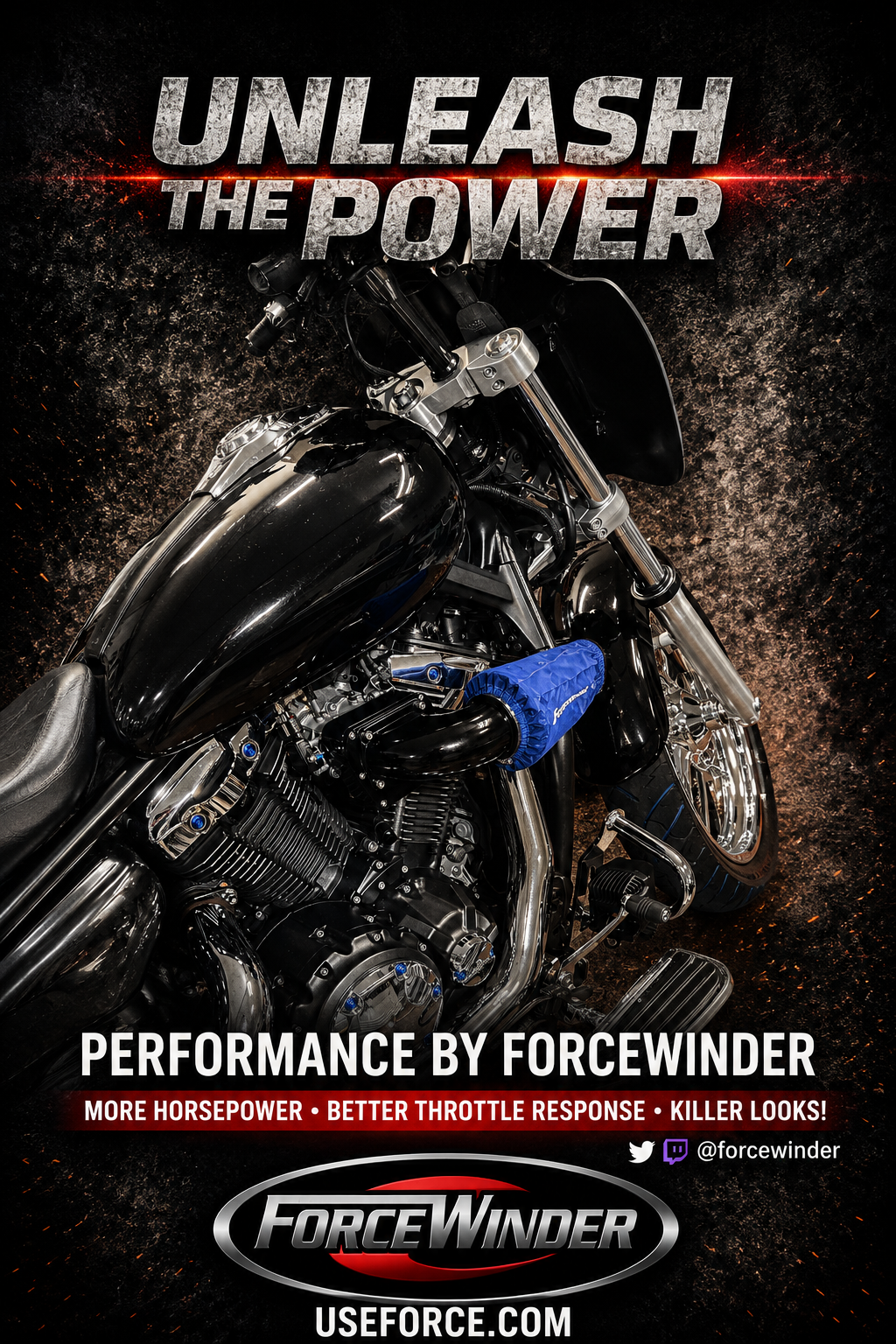 Honda Fury Red with Gloss Black Air Cleaner by ForceWinder